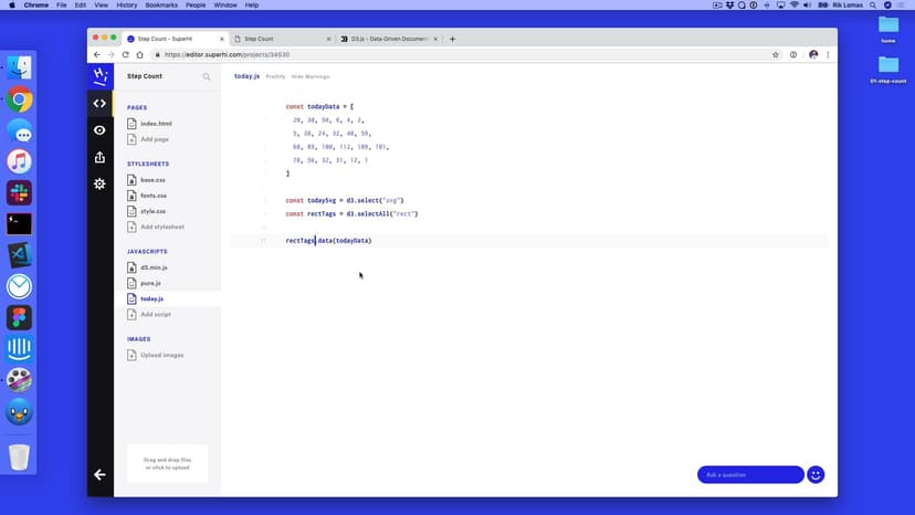 Adding data to D3 and using attr