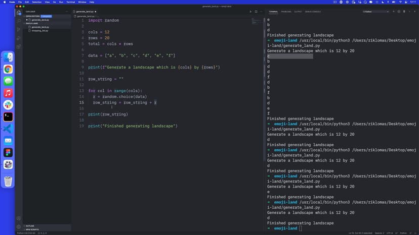 Generating two-directional random characters