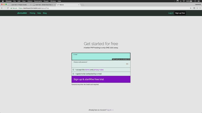 Setting up web hosting