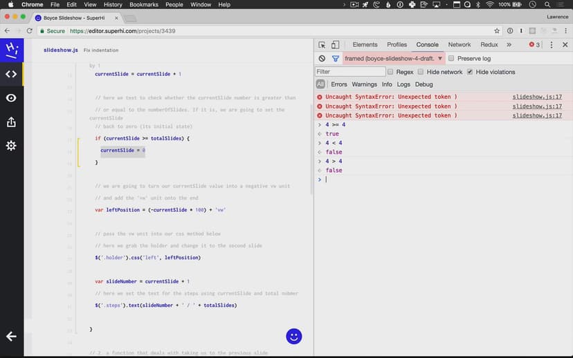Making the slideshow loop through