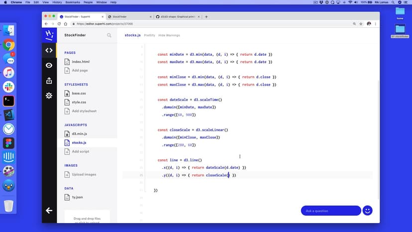 Making our line generator and graph