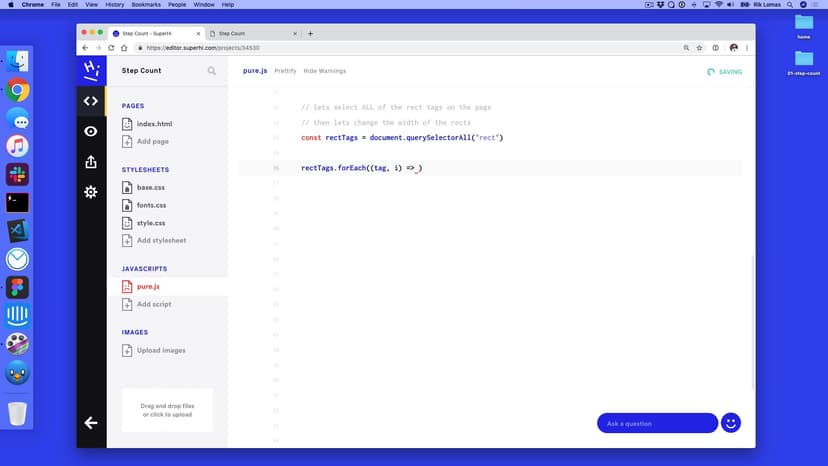 Changing our rect tags using forEach