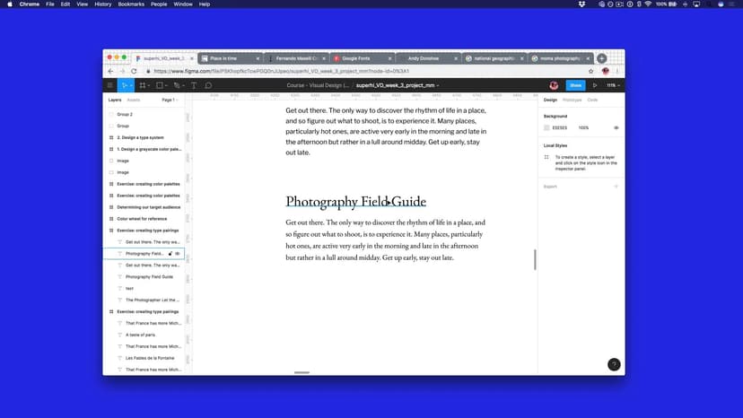 Exercise: Choosing typography for photographers