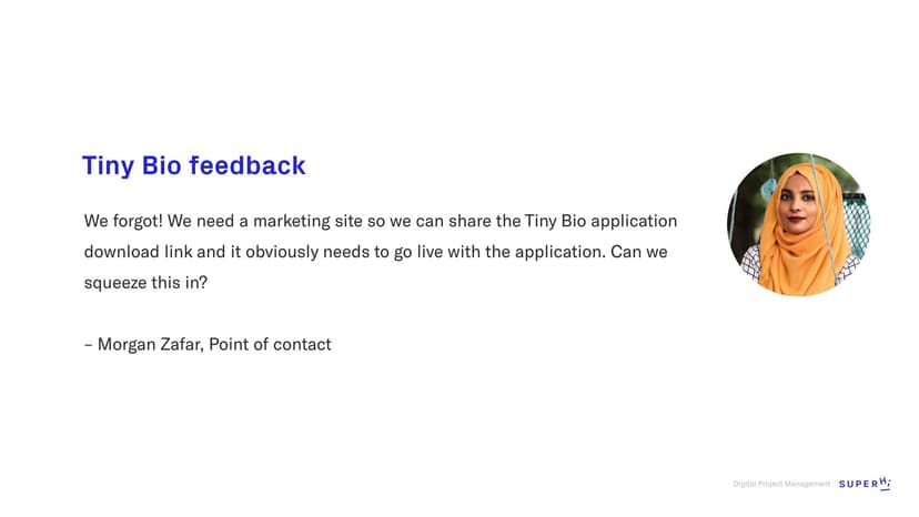 Tiny Bio Change Management Example