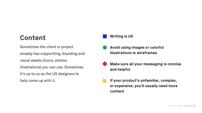 Wireframing content
