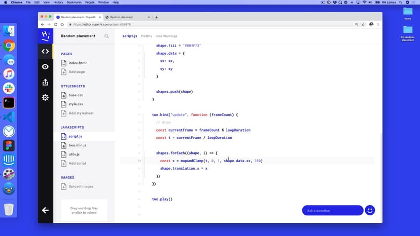 Setting up shape data