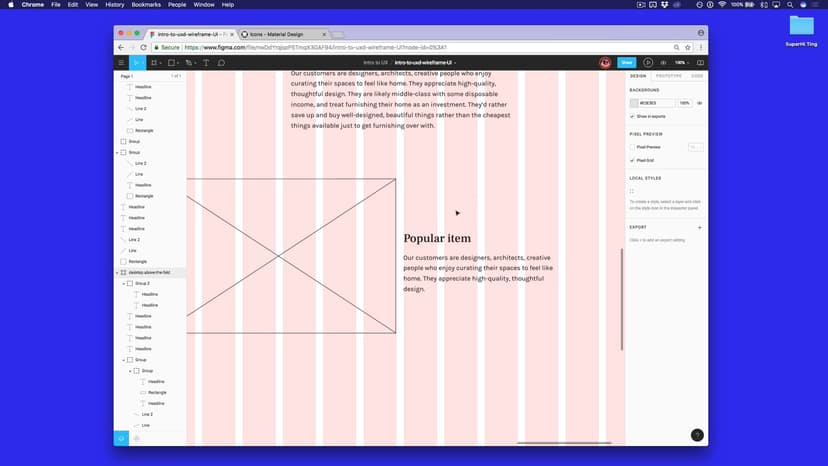 Home page wireframe: grid vs percentage based design + primary vs secondary CTAs