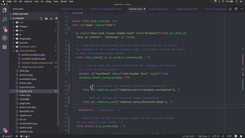 Creating a header for our product page