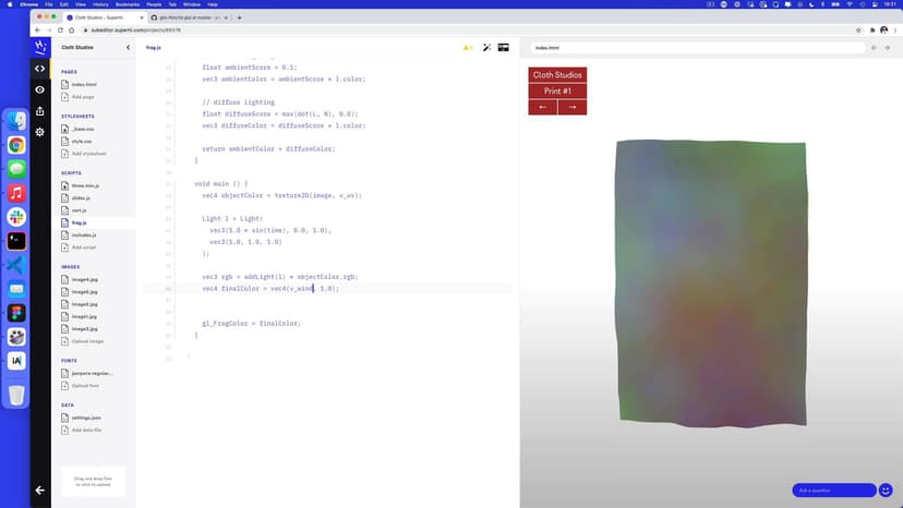 Visualizing wind by passing varyings