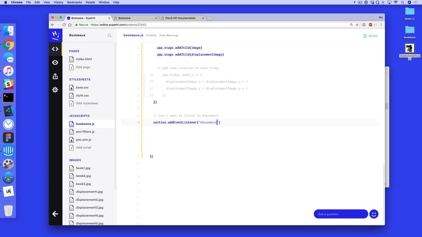 Interacting with our filters using mousemove
