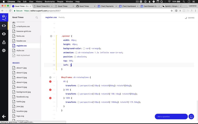 Adding an animated loading state to our form